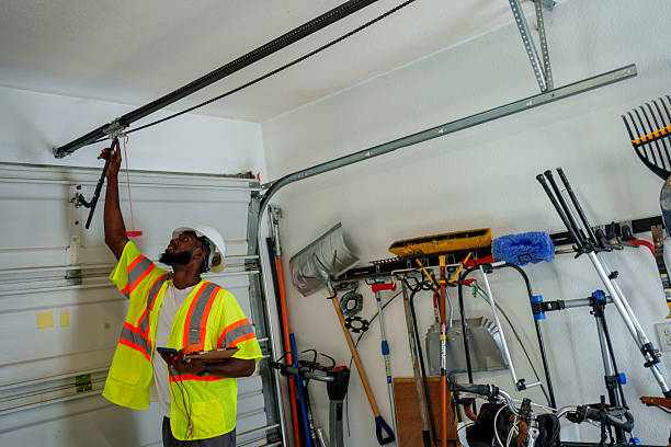 Professional Garage Door Panel Replacement technician working in Prague, OK